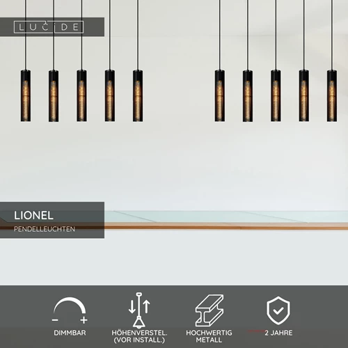 Lucide LIONEL - Pendelleuchten - 5xE27 - Schwarz - USP